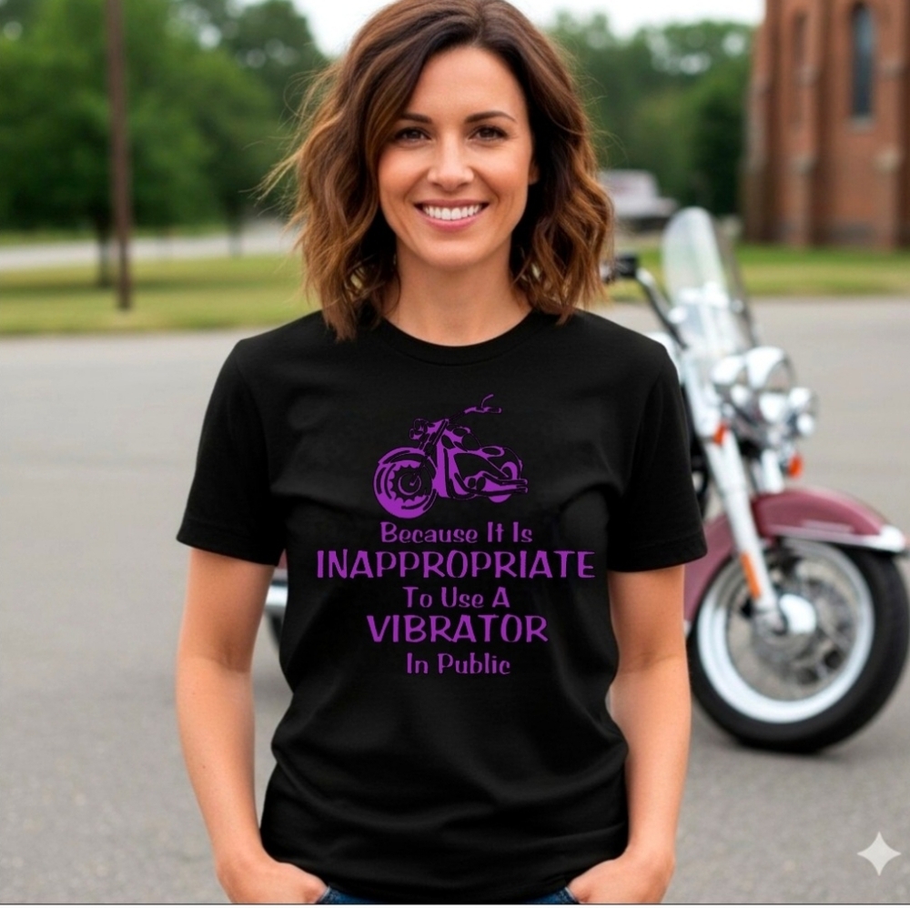 Biker shirt cute Funny popular rider riding motorcycle black and Purple